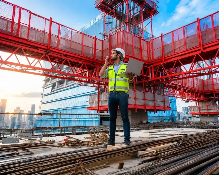 Engineer on construction site
